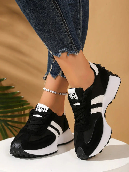 Colorblock Lace Up Casual Sneakers